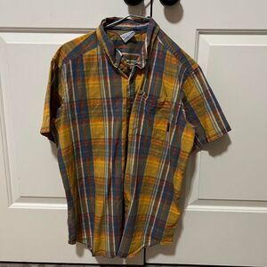 Columbia Sportswear Short Sleeve Button-Up Shirt Men's: Medium Plaid‎ Multicolor